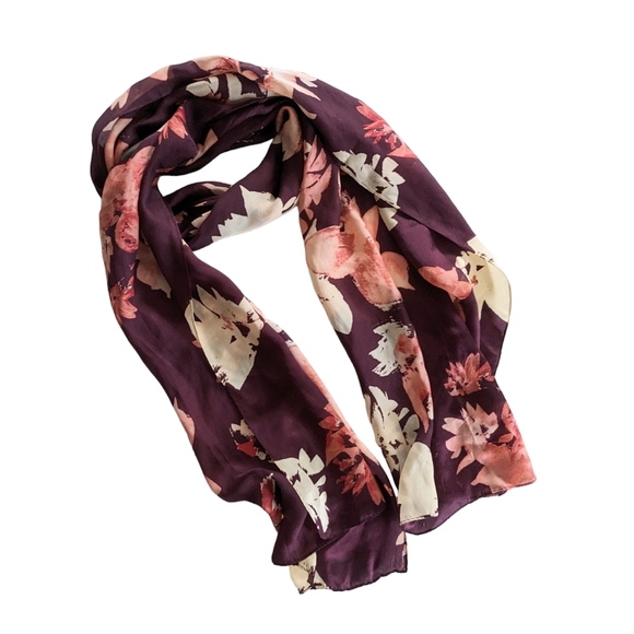 Vince Camuto Burgundy and Pink Scarf - Picture 1 of 7